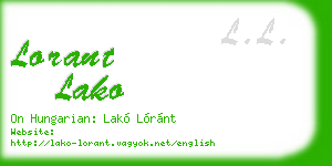 lorant lako business card
