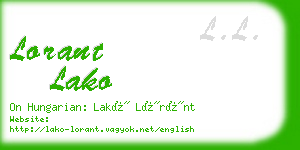 lorant lako business card